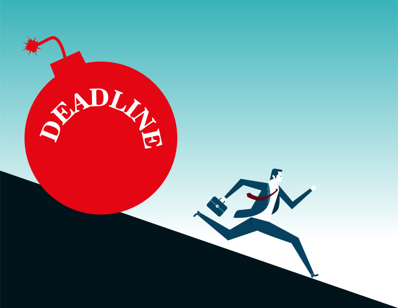 矢量炸弹下奔跑的商人概念商业插图