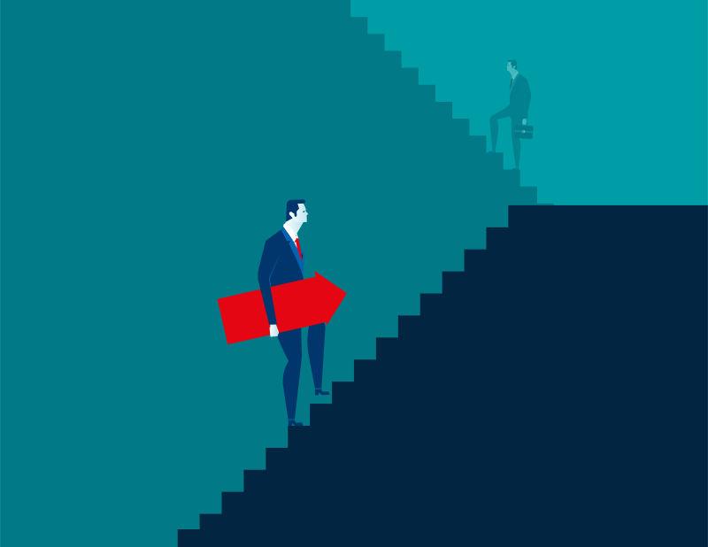 矢量商人走向成功概念商业插图