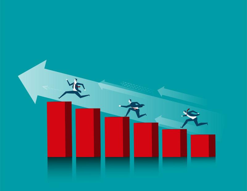 矢量商业通向成功之路概念商业插图