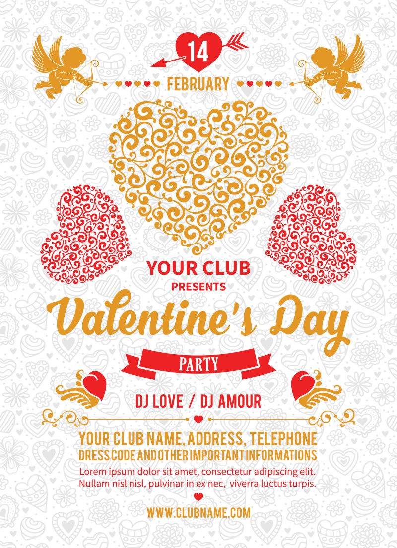 精美的情人节海报矢量设计