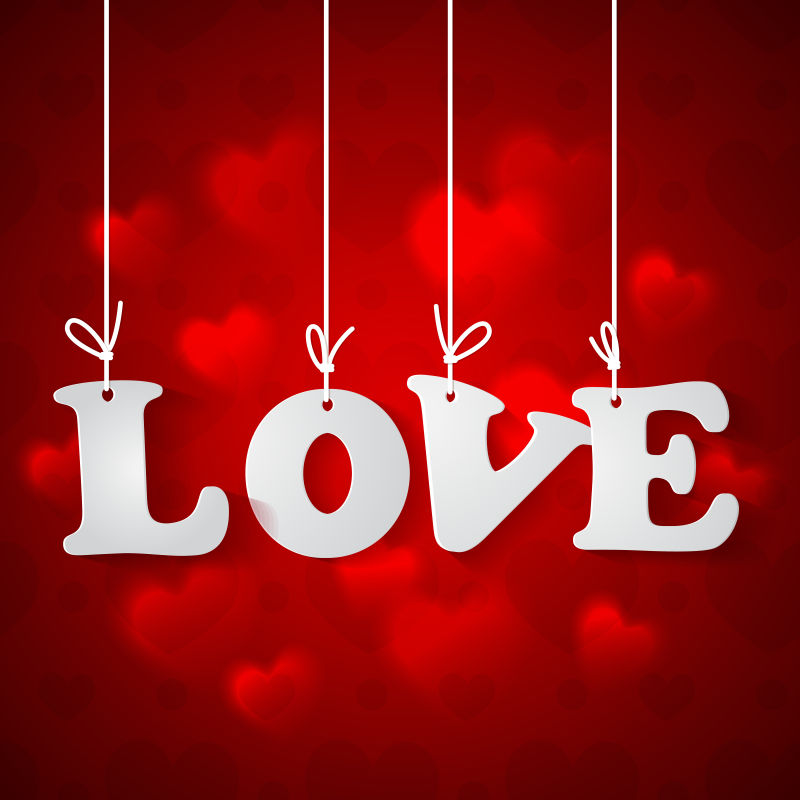 矢量的红色爱情主题背景