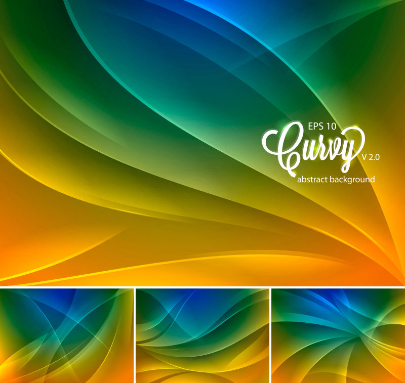 彩色曲线图案背景矢量设计