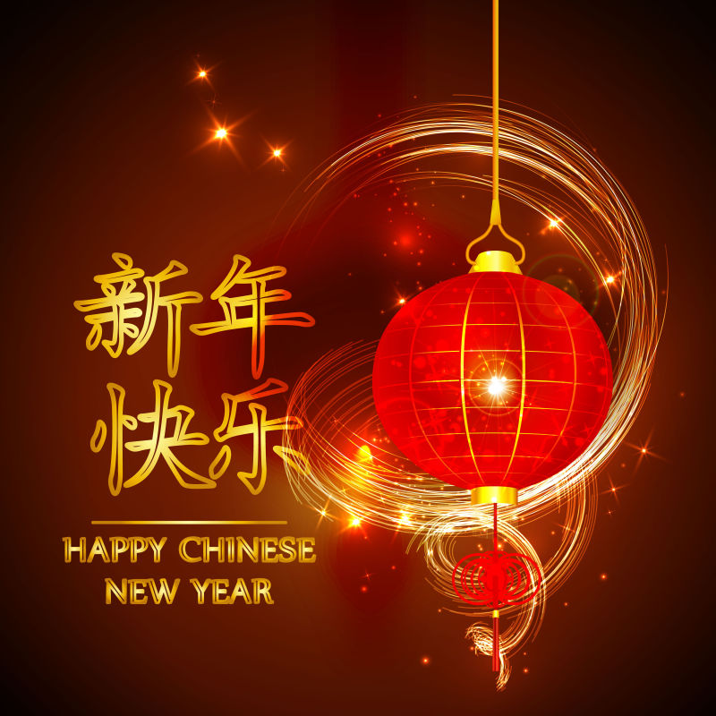 矢量红色灯笼新年设计