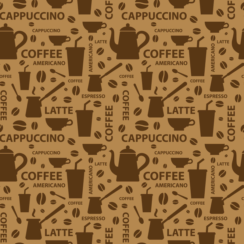 创意矢量咖啡图案的设计背景