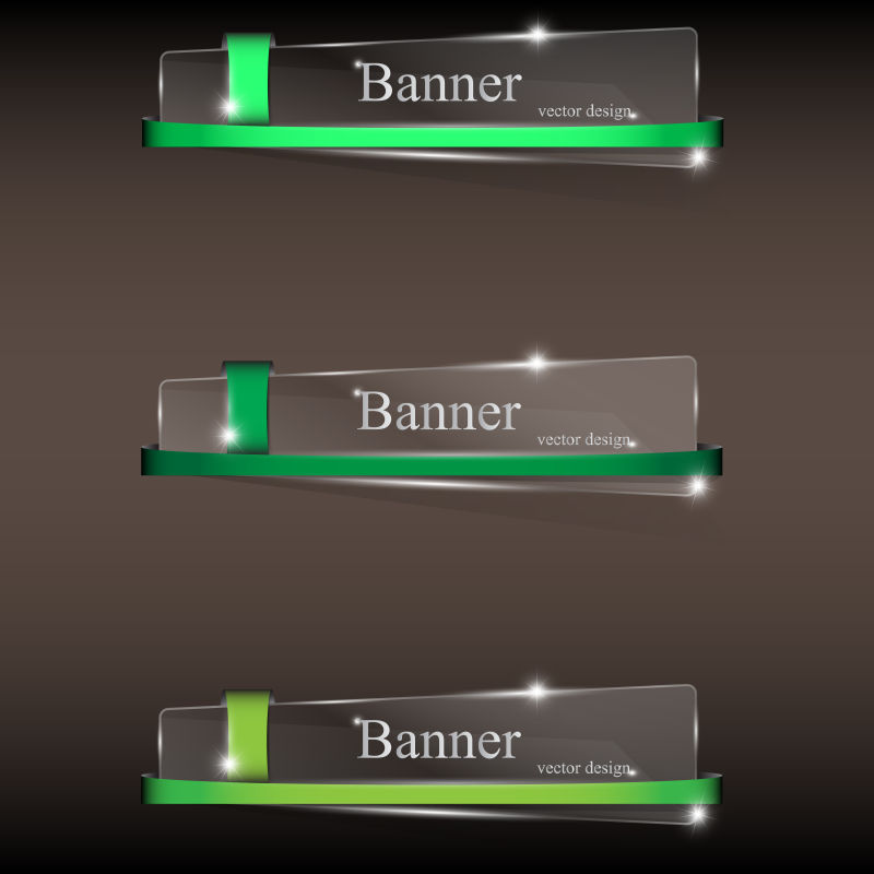 抽象矢量创意透明的玻璃横幅设计