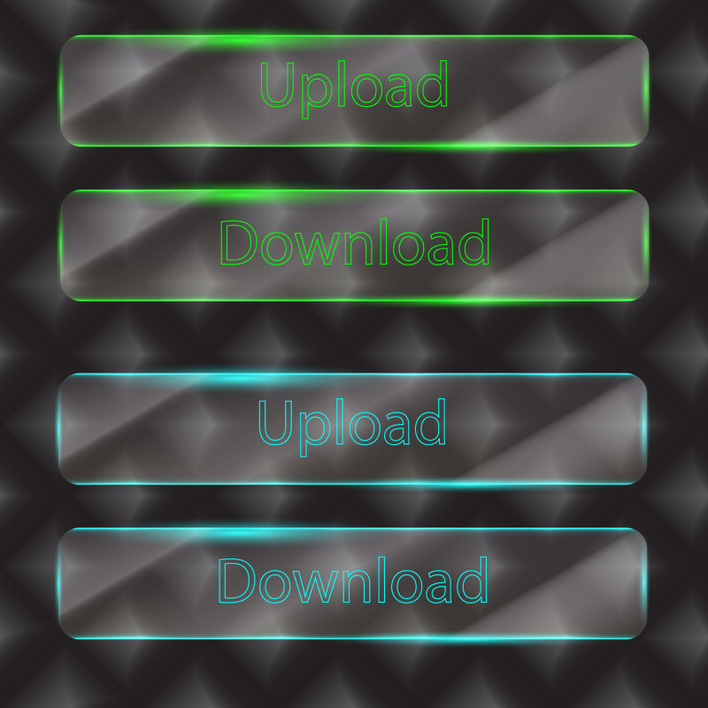 抽象矢量透明的玻璃按钮设计