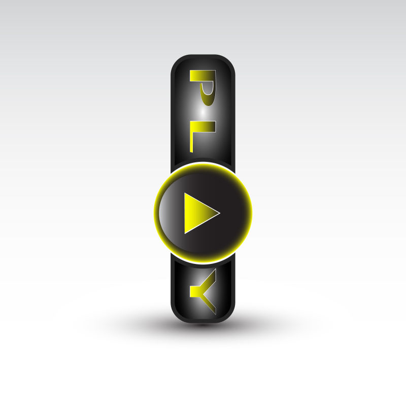 抽象矢量玻璃材质的播放按钮设计