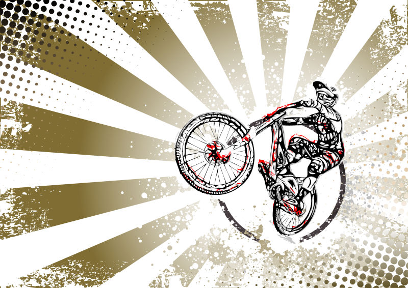 矢量的复古自行车海报背景