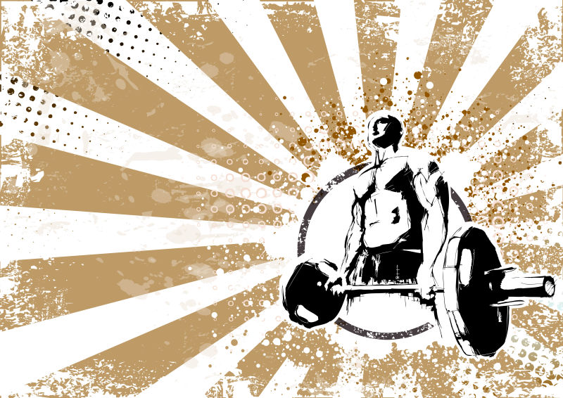 健美运动员矢量插图