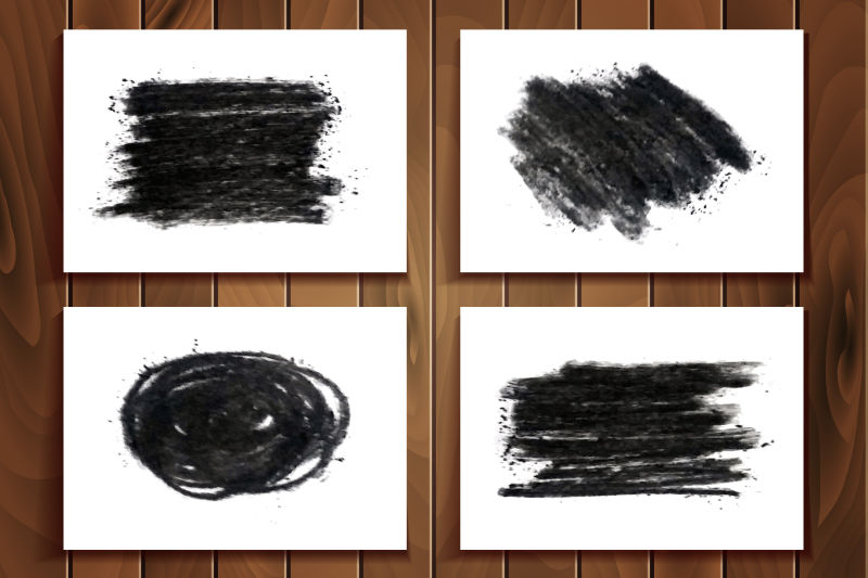 木炭绘制的图案矢量设计