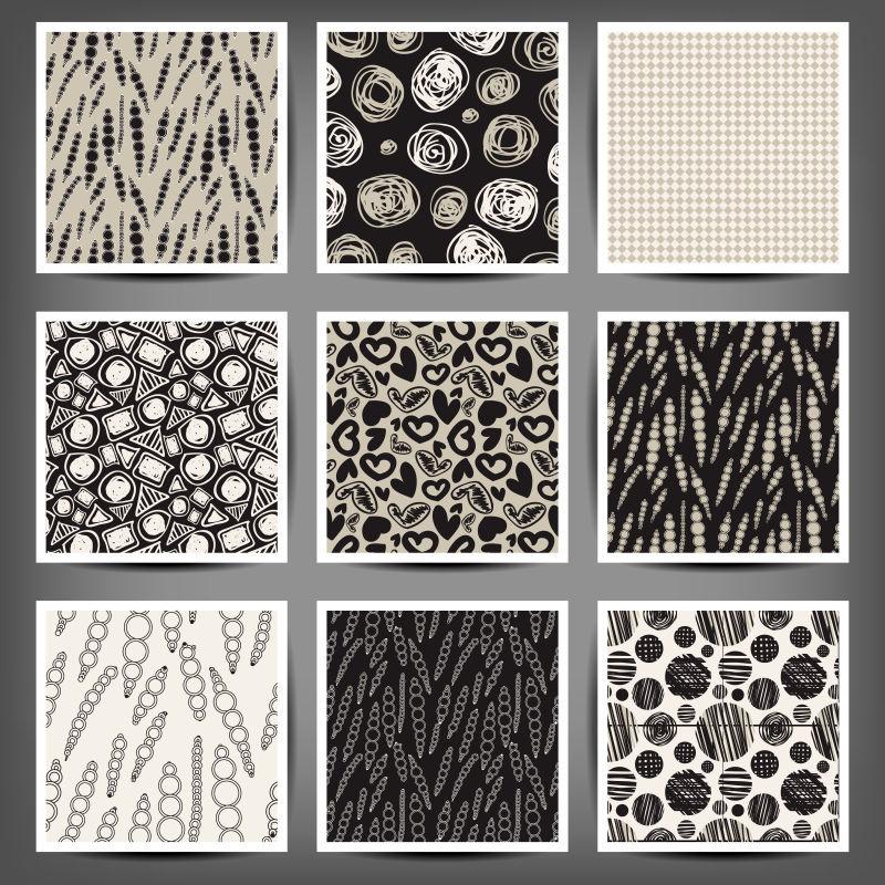 矢量一套图形无缝模式心脏细胞