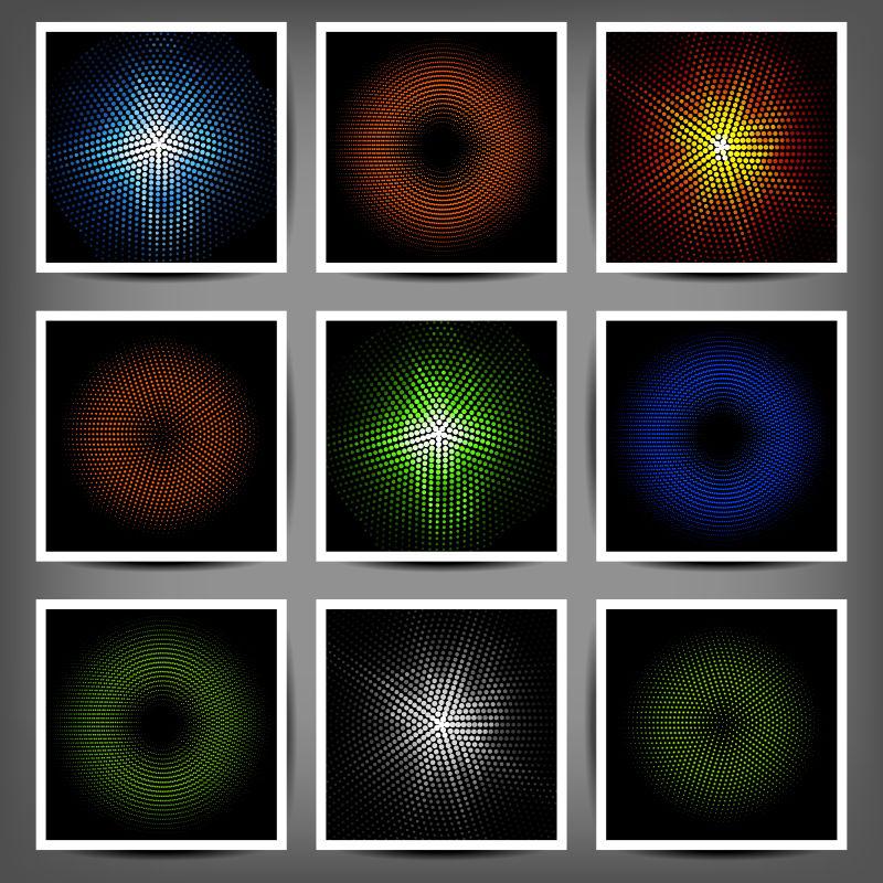矢量发光半色调条幅套装