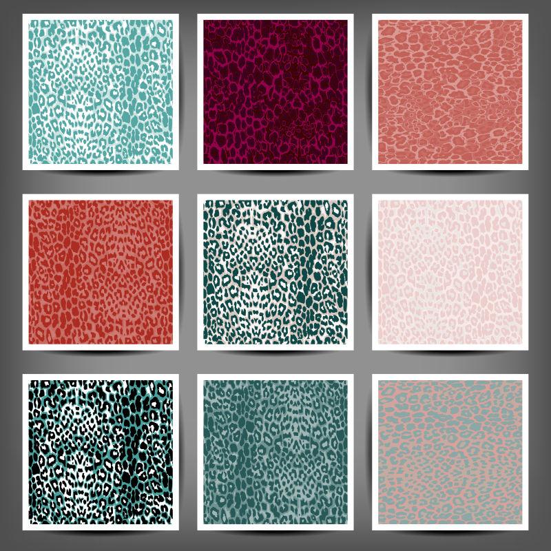 矢量无缝豹纹套装