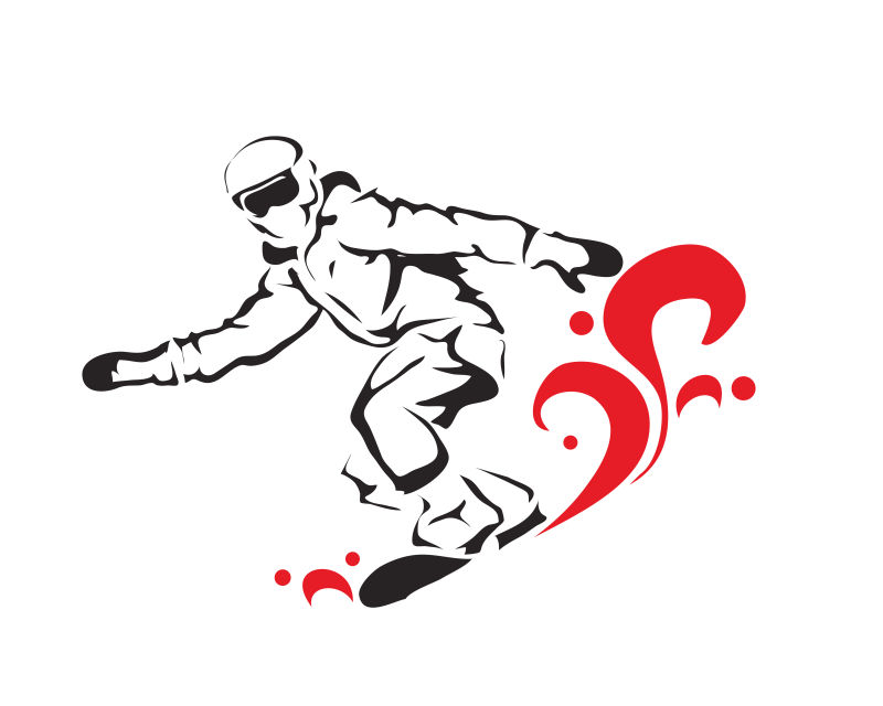矢量激情的滑雪运动员插图