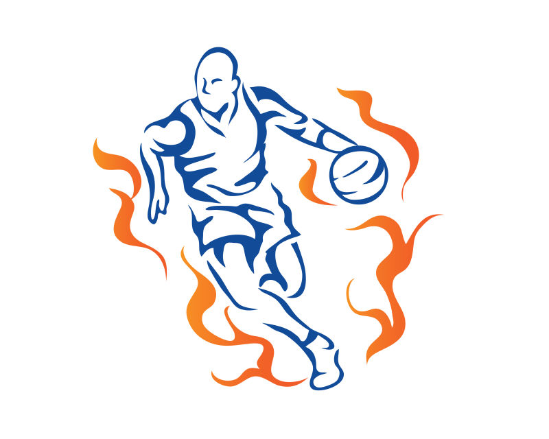 创意矢量抽象篮球运动插图