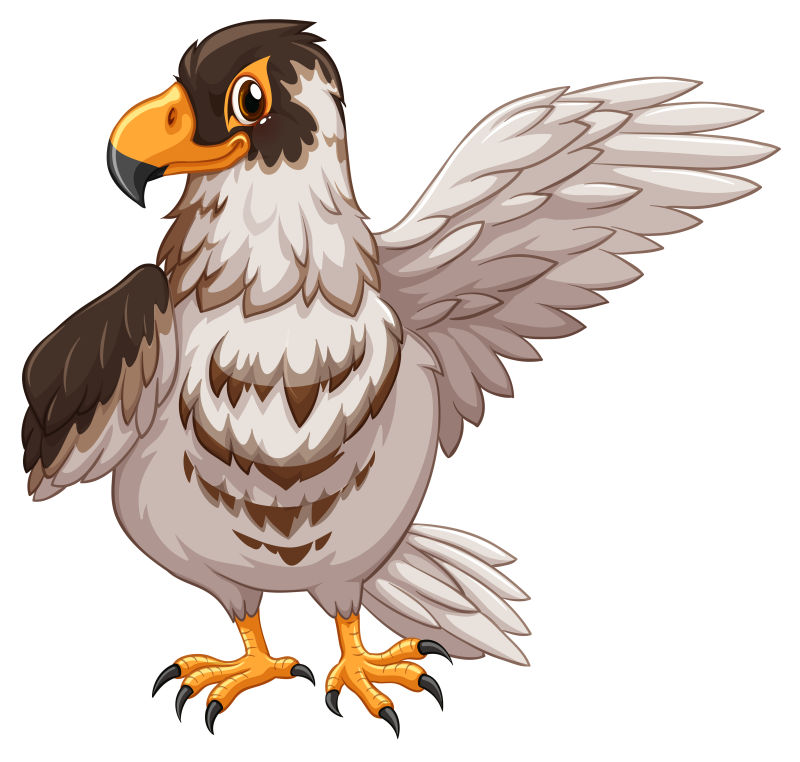 矢量卡通可爱的绅士老鹰擦互通
