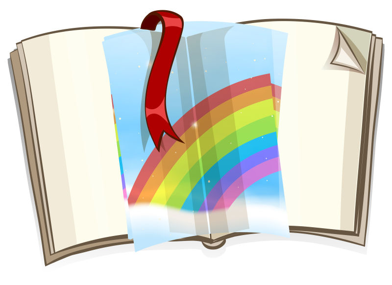 彩虹图案的书籍矢量设计