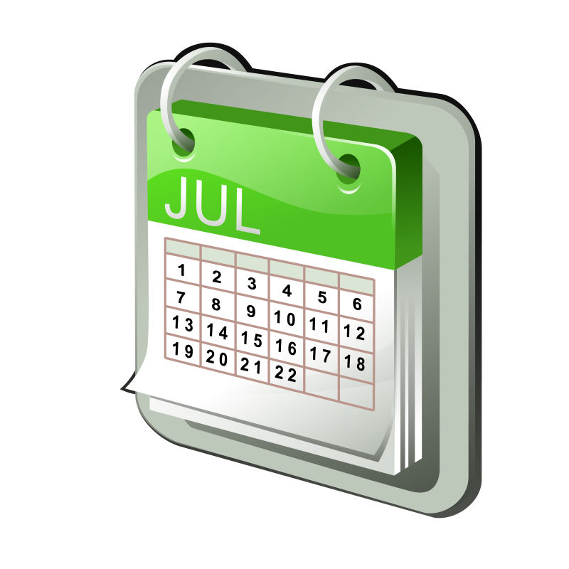 创意矢量七月日历图标设计