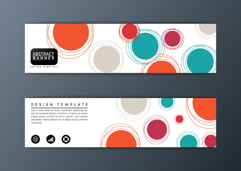 矢量横幅抽象圆形背景