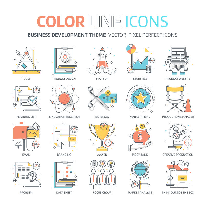 业务发展插图矢量图标