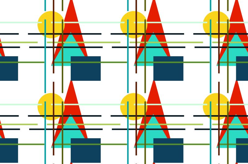 抽象矢量彩色现代抽象几何元素无缝背景