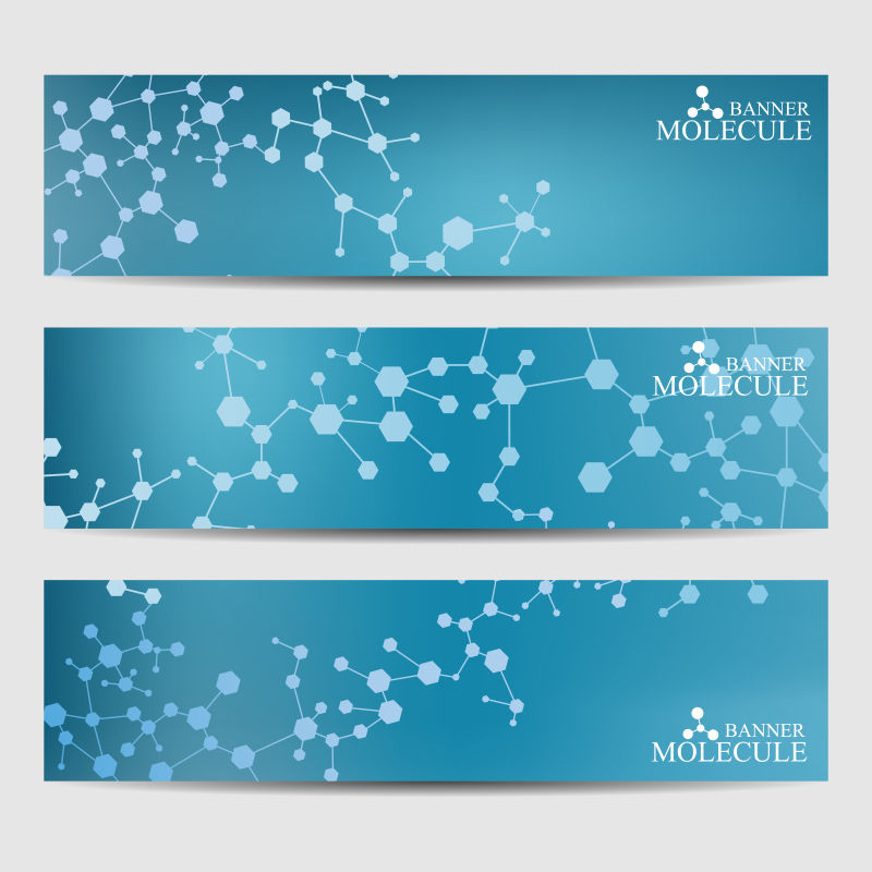 矢量横幅分子结构背景设计