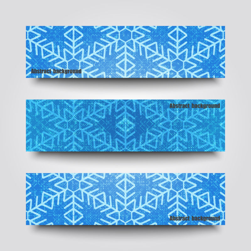 矢量横幅蓝色雪花背景设计