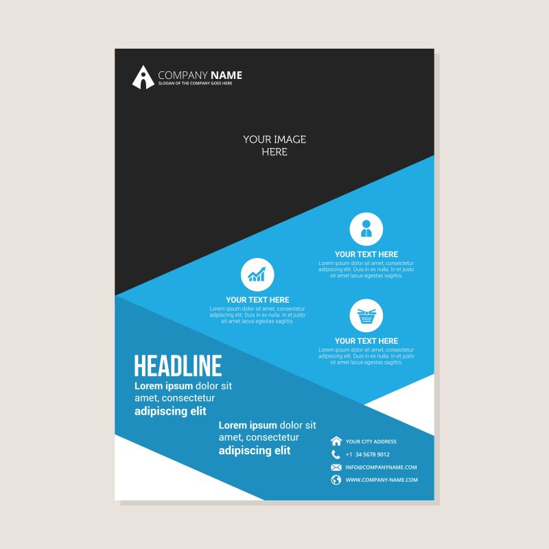 创意矢量年度商业报告封面设计