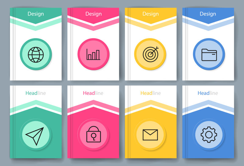 演示文稿设计矢量图