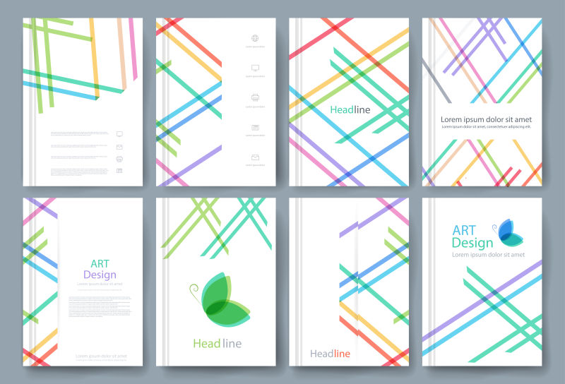 抽象杂志封面海报设计矢量图