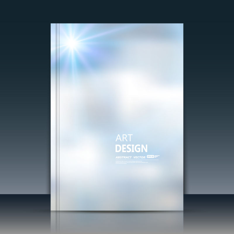 创意矢量阳光云层元素的宣传封面设计