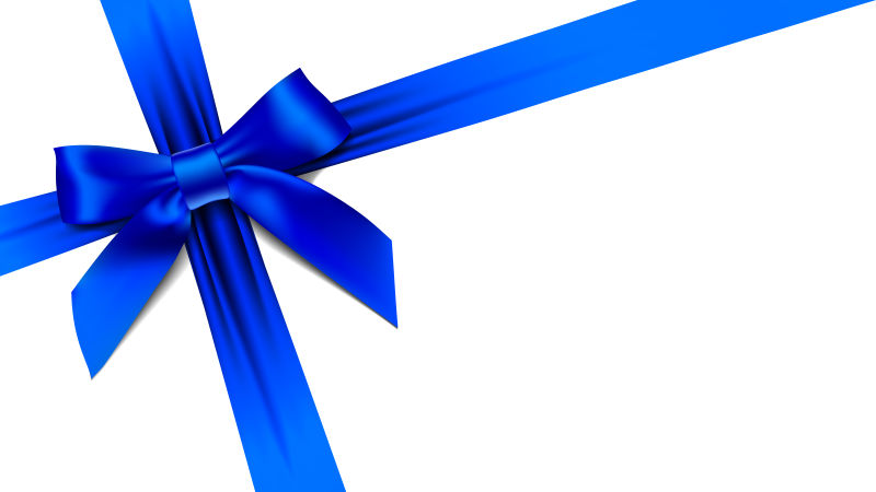 创意矢量蓝色装饰蝴蝶结设计元素