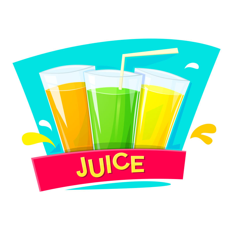 创意矢量卡通果汁设计元素