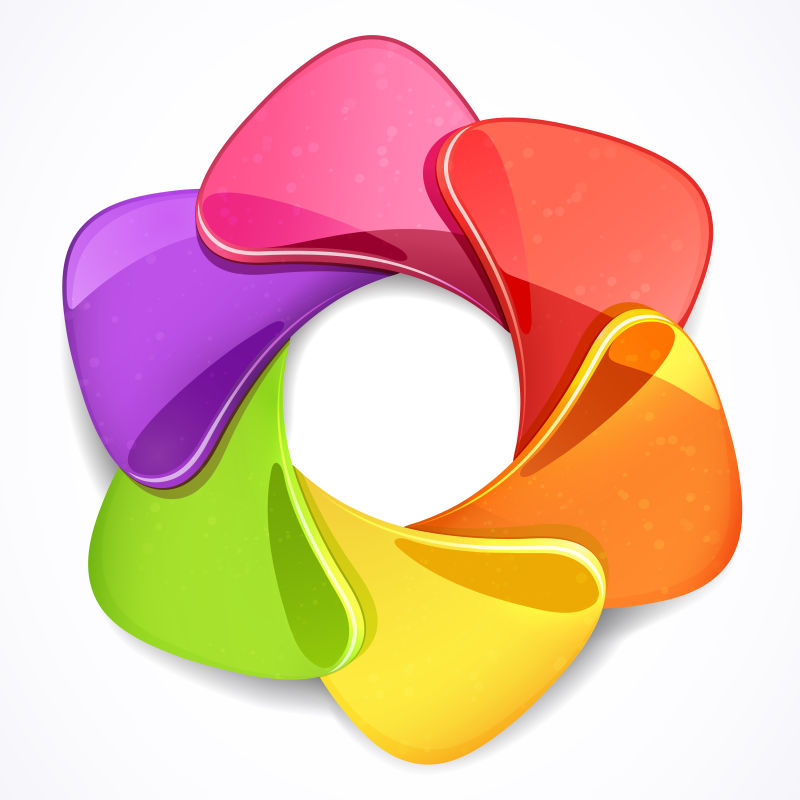 创意的彩色透明晶片矢量插图