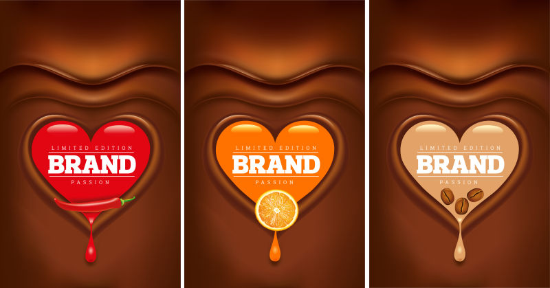 创意矢量不同口味的巧克力海报