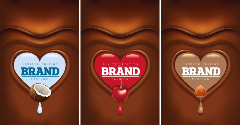 抽象矢量不同口味的巧克力插图