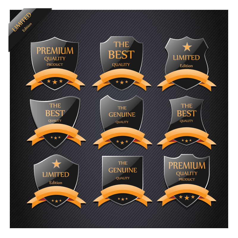 矢量收集有光泽风格设计的标签