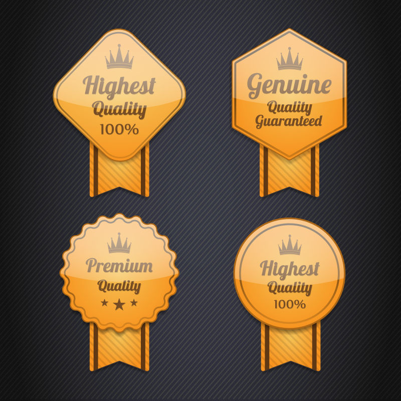 矢量黄色旧货优质标签