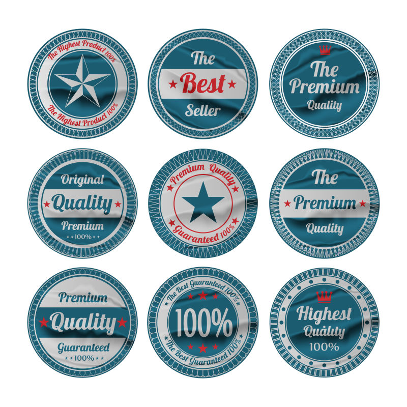 矢量旧货优质标签