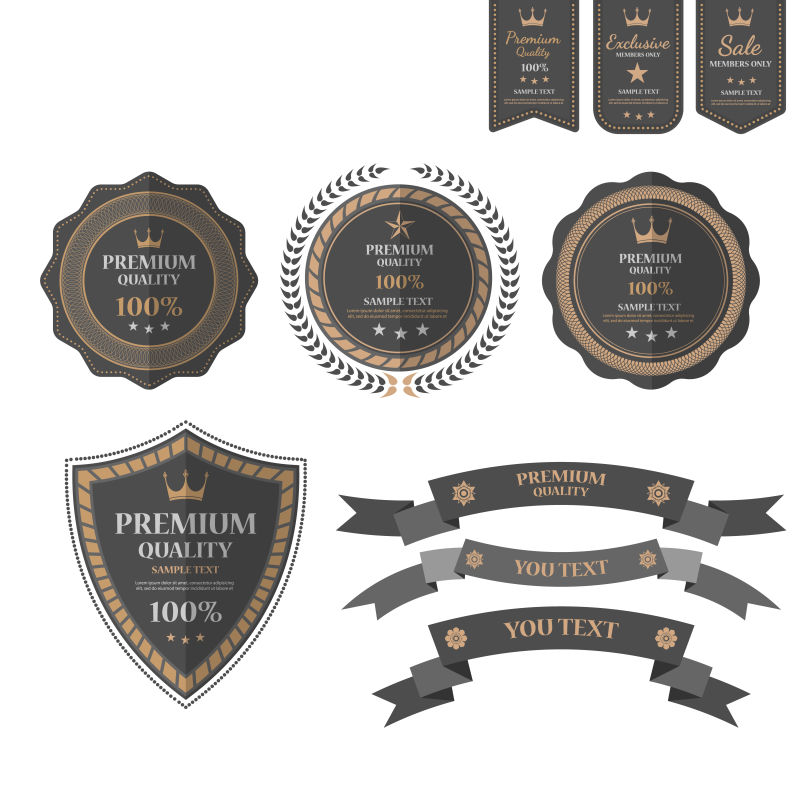 矢量集老式标签