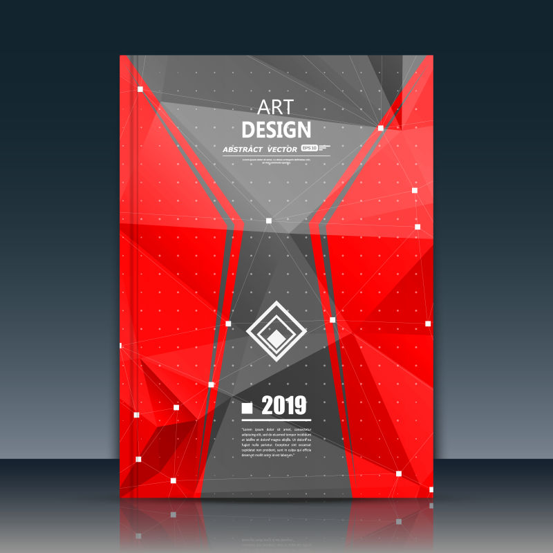 抽象红色几何图案封面矢量设计