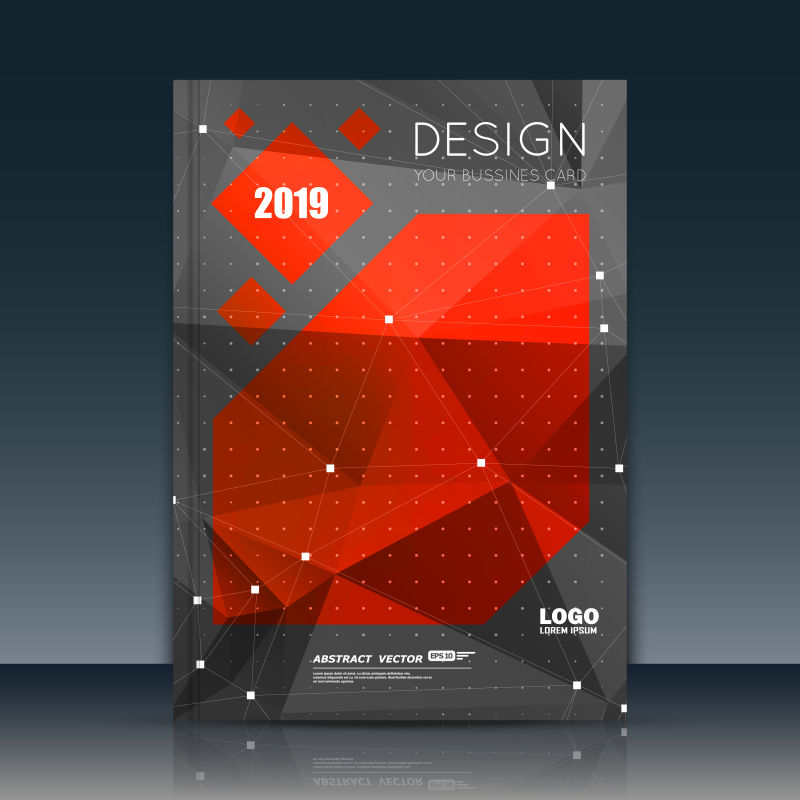 多边形图案封面矢量