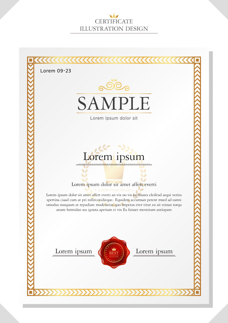 矢量现代的证书插图