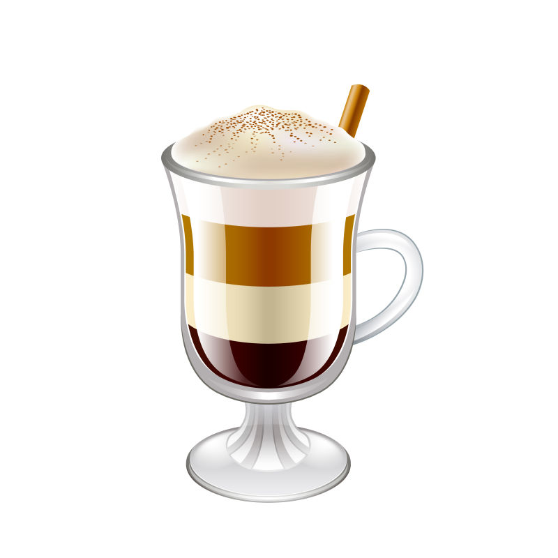 矢量分层咖啡平面插图