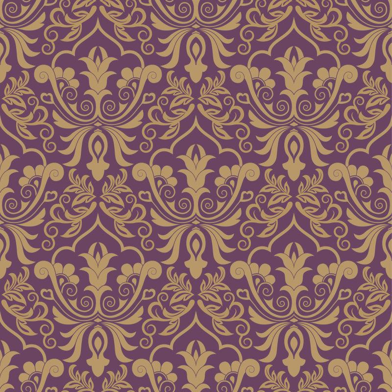 矢量花缎无缝古董壁纸
