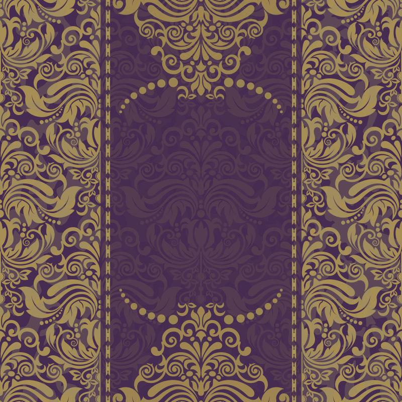 矢量优雅的复古大马士革无缝背景