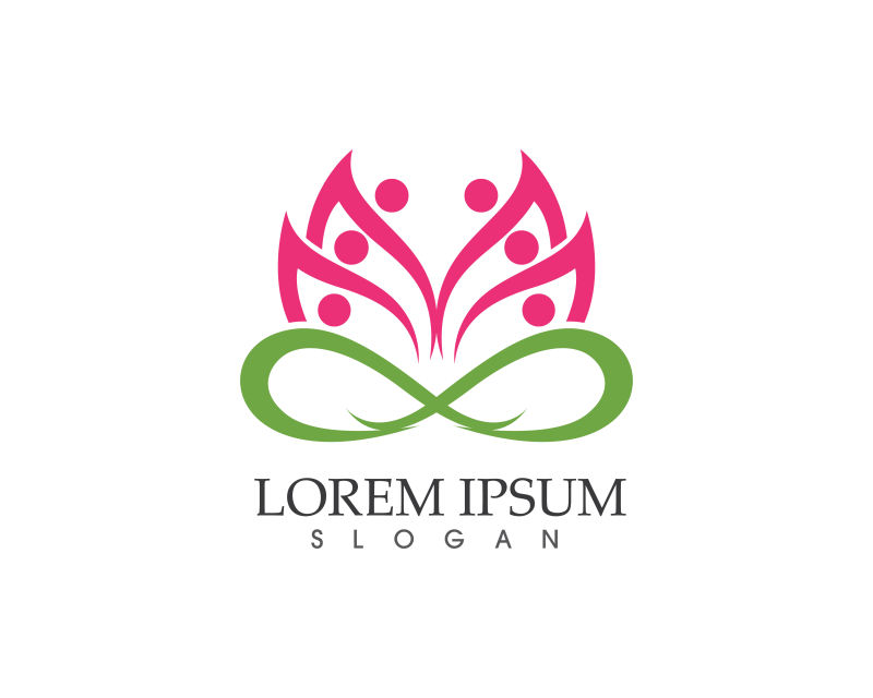 莲花温泉与健康的矢量标志