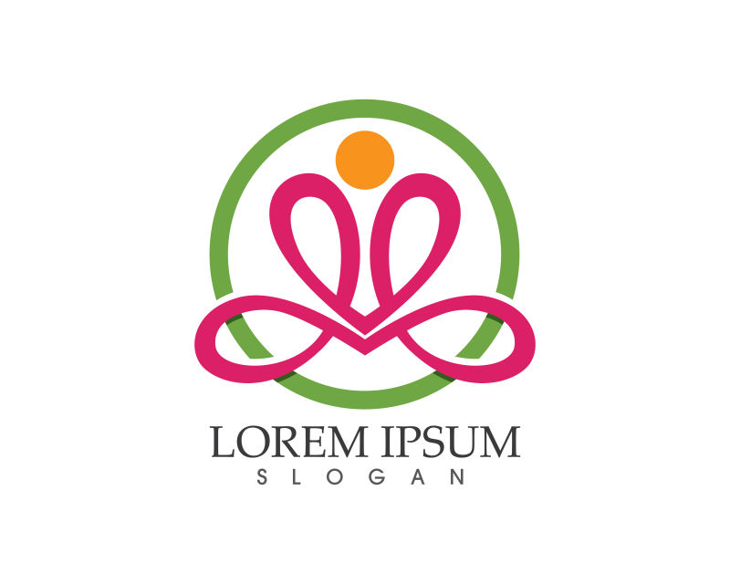 瑜伽LOGOS瑜伽构成标志矢量