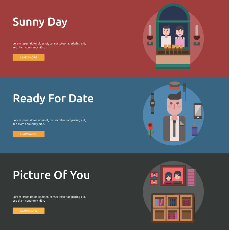 矢量瓦伦丁横幅概念