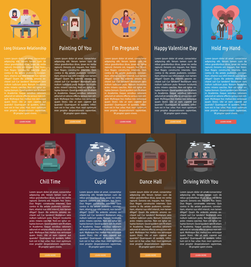 矢量情人节旗帜概念